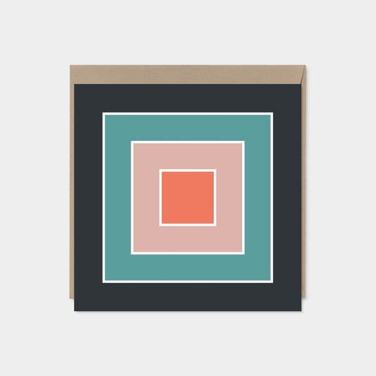 Color Block Square Card XI, Modern Art