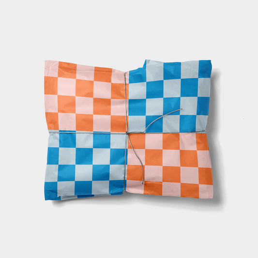 Red and Blue Checkerboard Gift Wrap