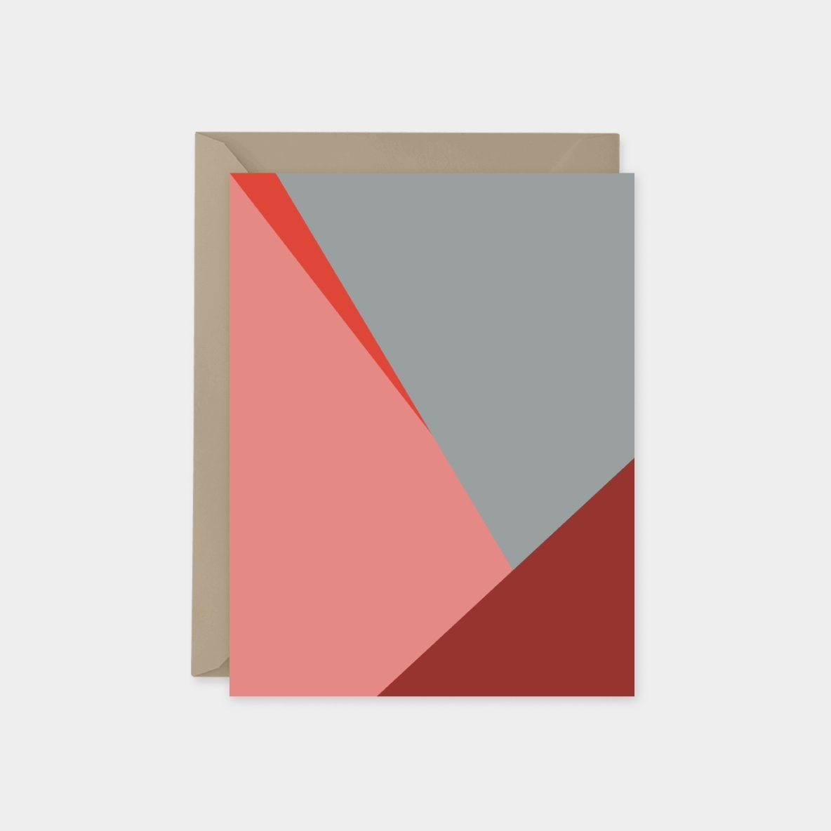 Coral & Gray Color Block Card, Modern