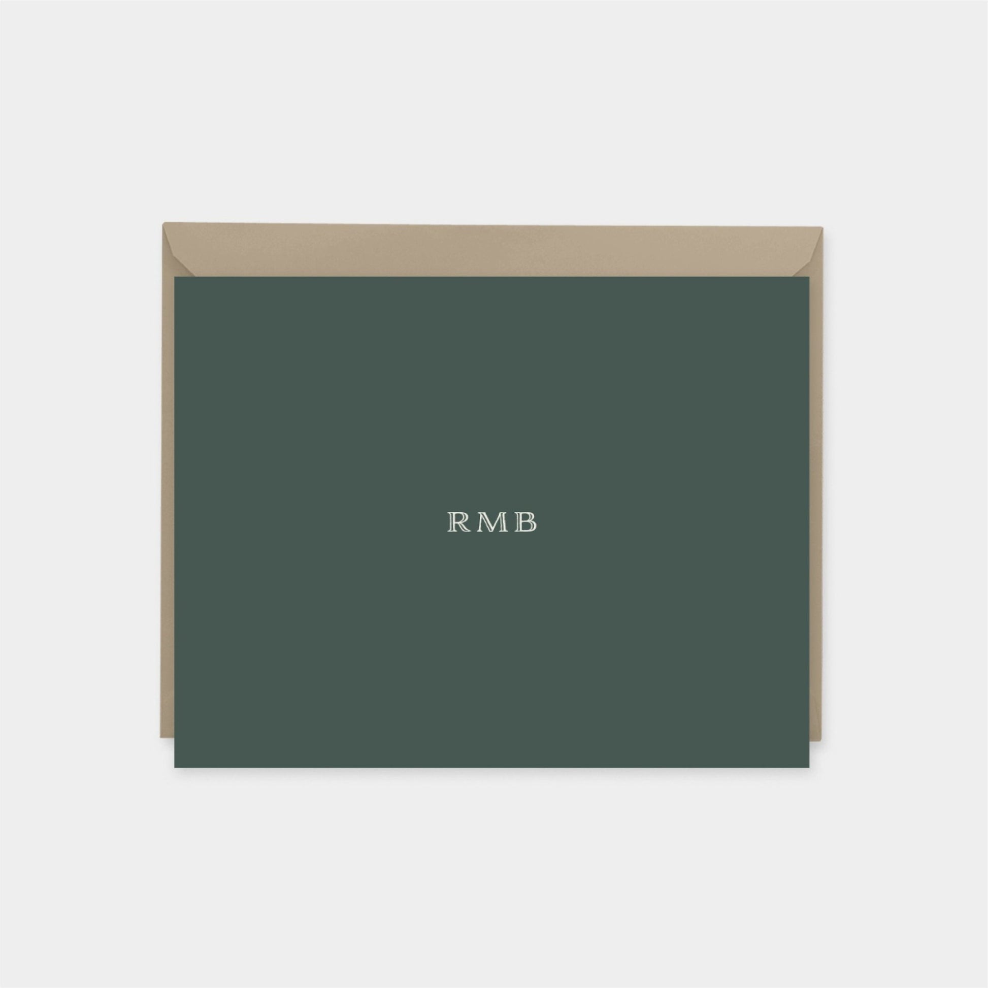 Dark Green Personalized Note Cards,