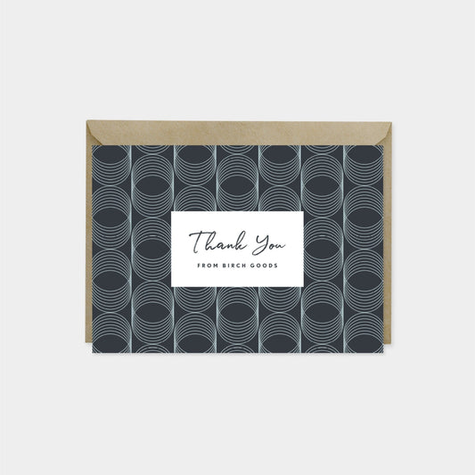 Fine Line Deco Pattern Thank You Card,