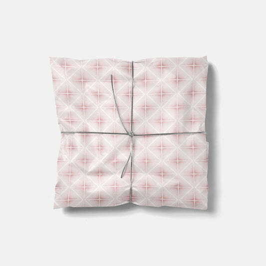 Fine Line Deco Pink Wrapping Paper Sheets, Geometric, The Design Craft