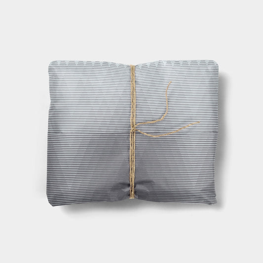 Fine Line Gray Wrapping Paper Sheets,