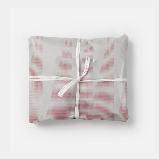 Fine Line Pink and Gray Wrapping Paper Sheets, Geometric, The Design Craft