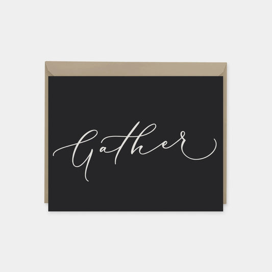 Gather Card, Anthracite, Party Invitation Cards, Event The Design Craft
