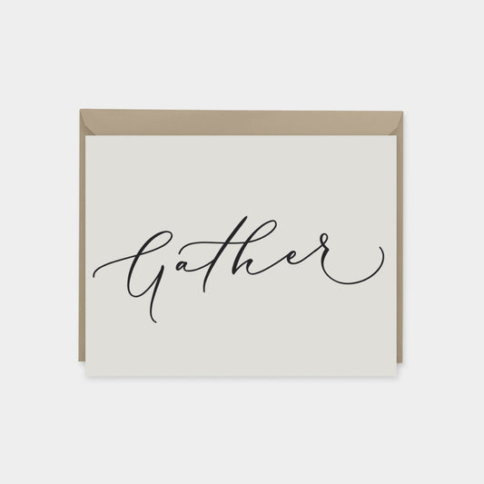 Gather Cards, Ivory, Party Invitation