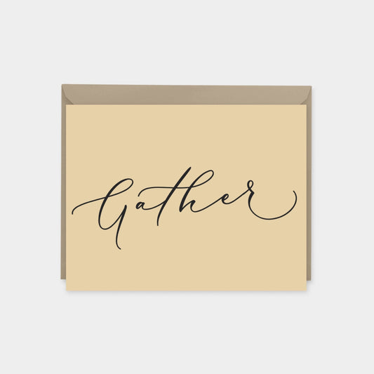 Gather Cards, Party Invitation Cards, Event Cards, Script The Design Craft