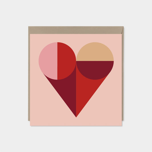 Geo Heart Valentine's Day Card, Terracotta Heart Valentine's The Design Craft