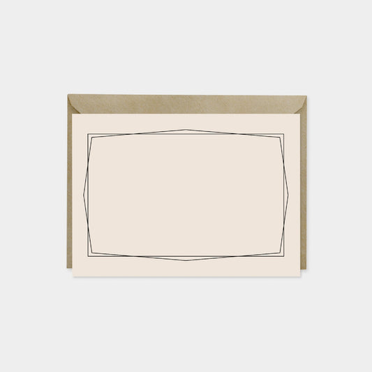 Geowire Border Note Cards, Peach,