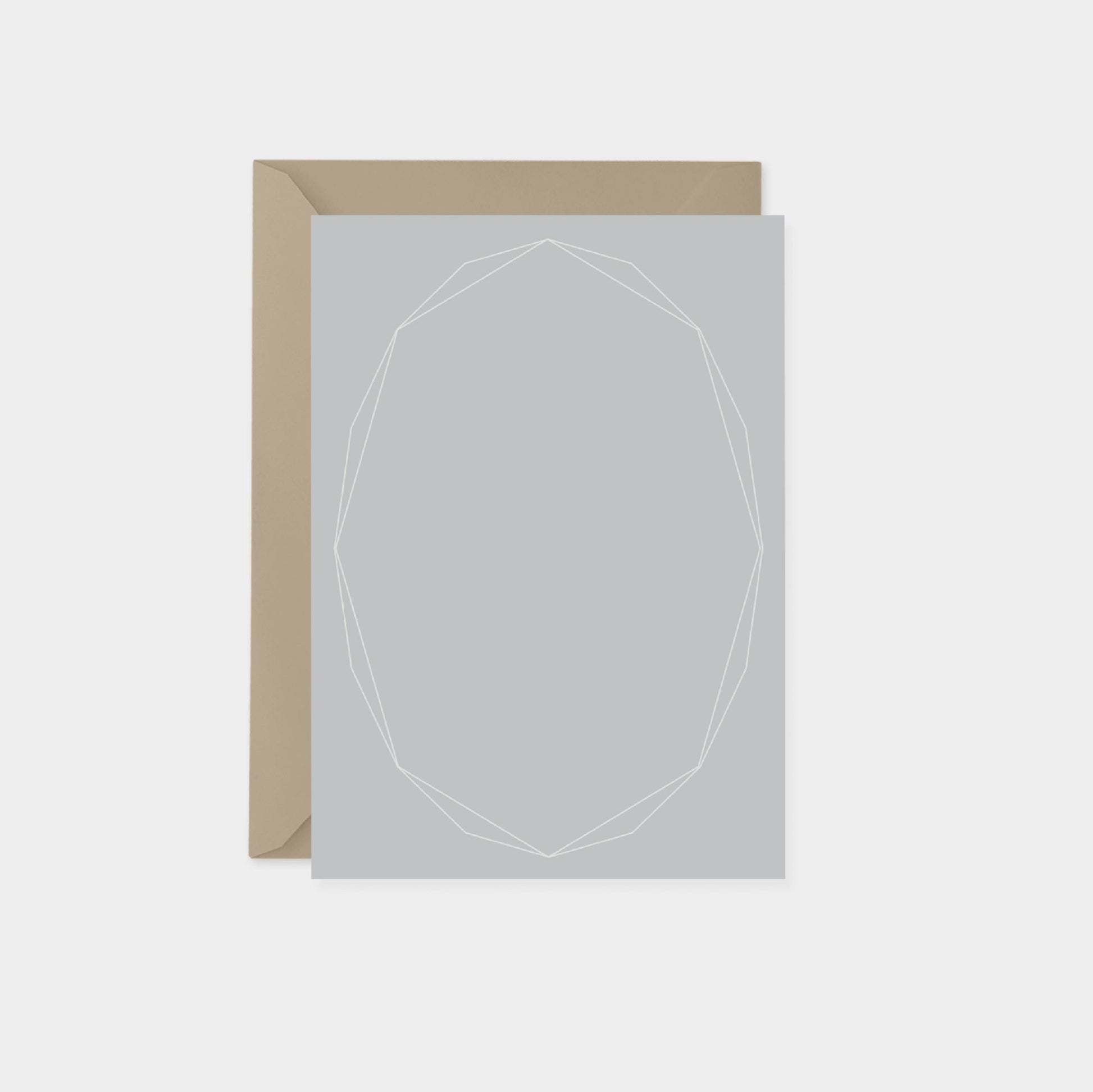 Geowire Vertical Note Cards, Gray Facet,