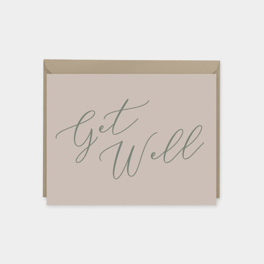 Get Well Card III, Script Lettering Card The Design Craft