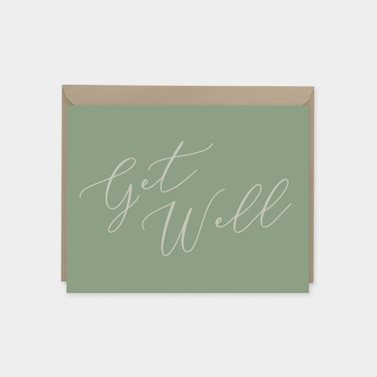 Get Well Card IX, Script Lettering Card
