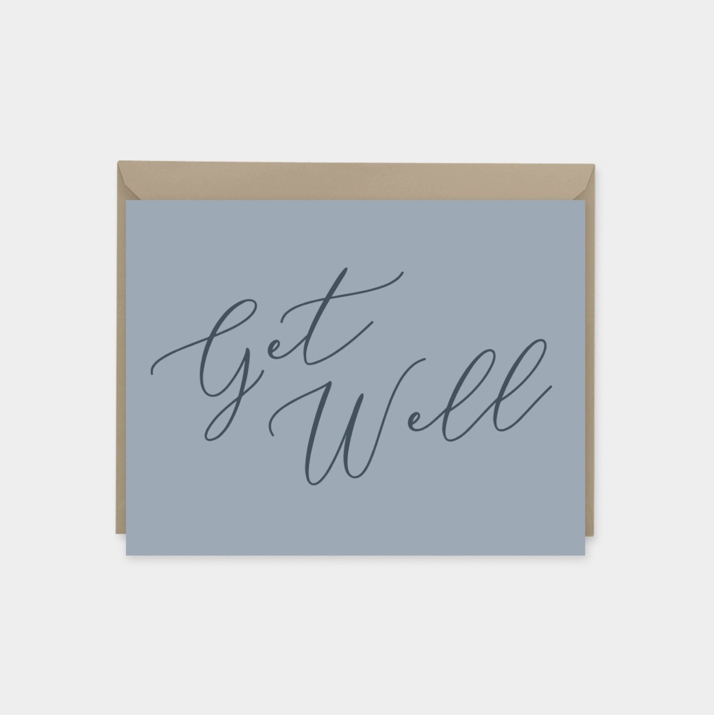 Get Well Card V, Script Lettering Card