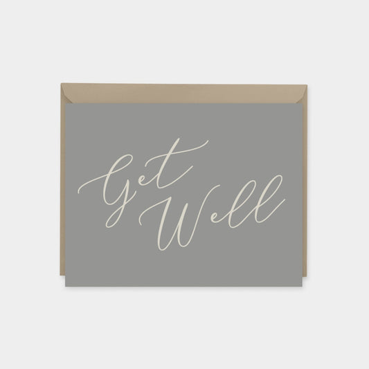 Get Well Card X, Script Lettering Card