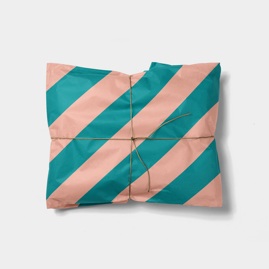 Teal and Pink Colorful Striped Gift Wrap