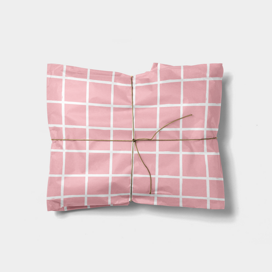 Pink Chalk Plaid Gift Wrap The Design Craft
