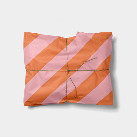 Pink and Red Colorful Striped Gift Wrap