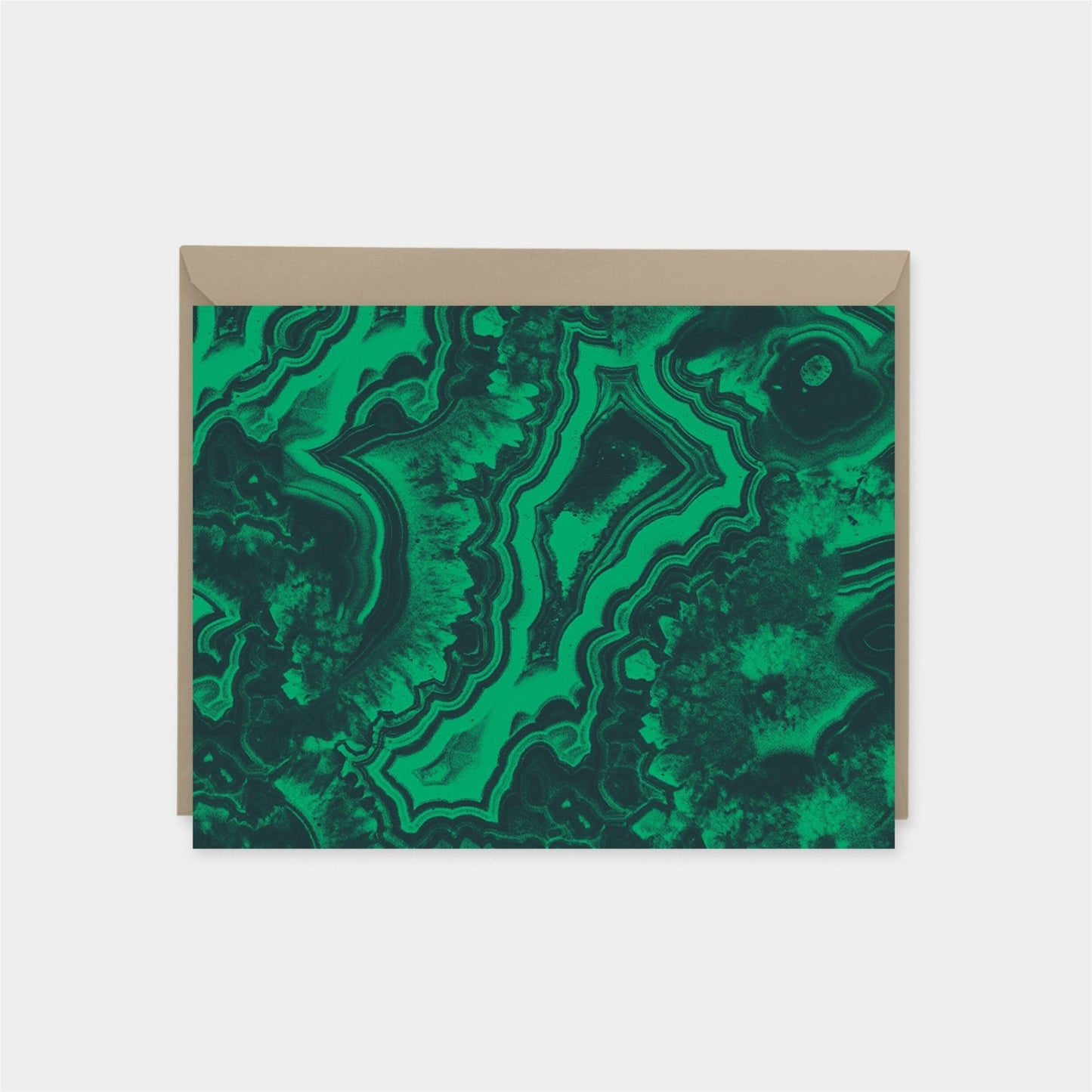 Green Malachite Note Cards, Elegant Note