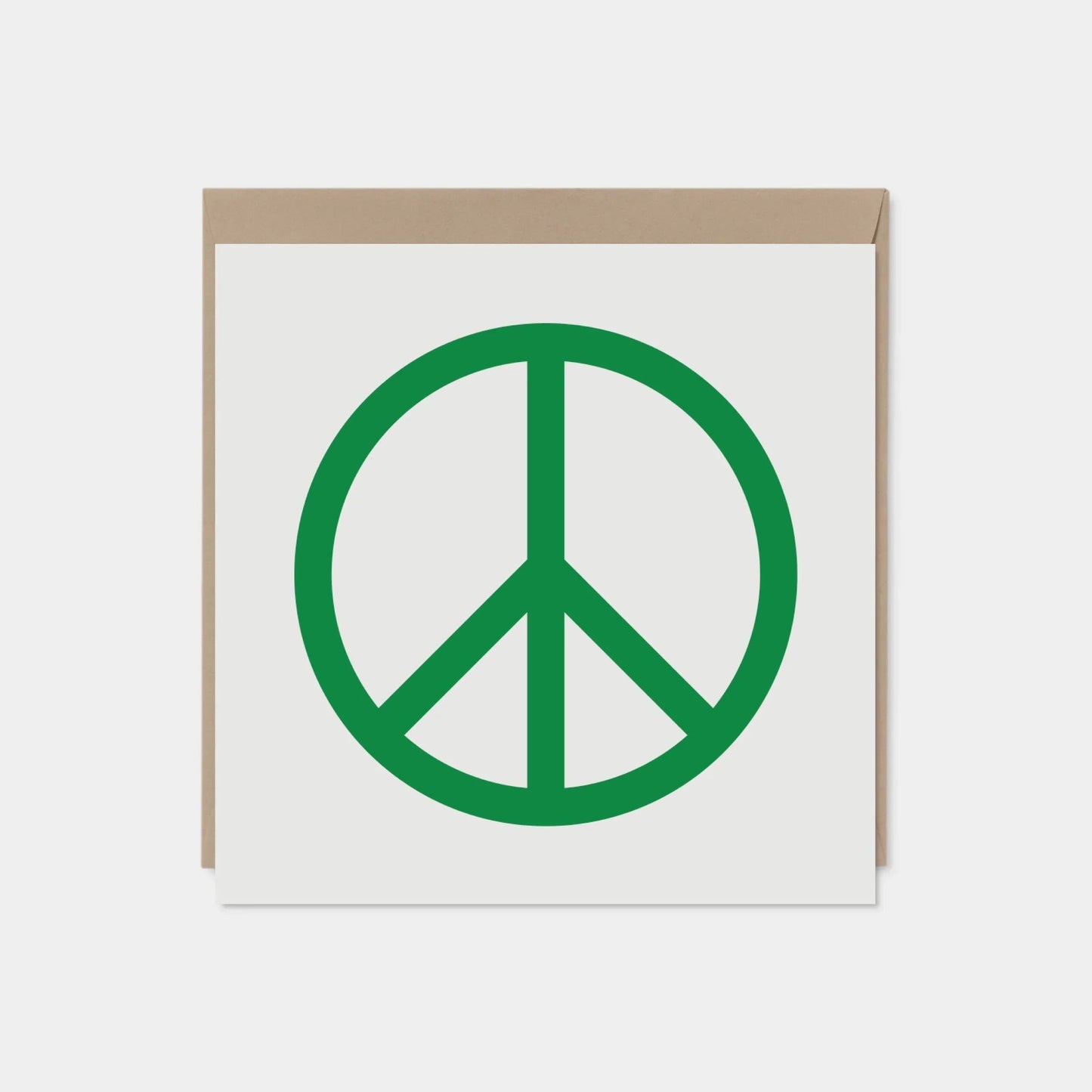 Green Peace Sign Card, Square Peace