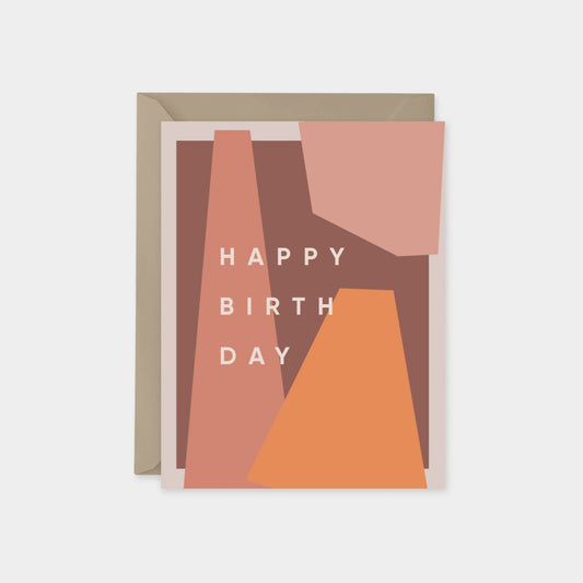 Happy Birthday Card, Terracotta and