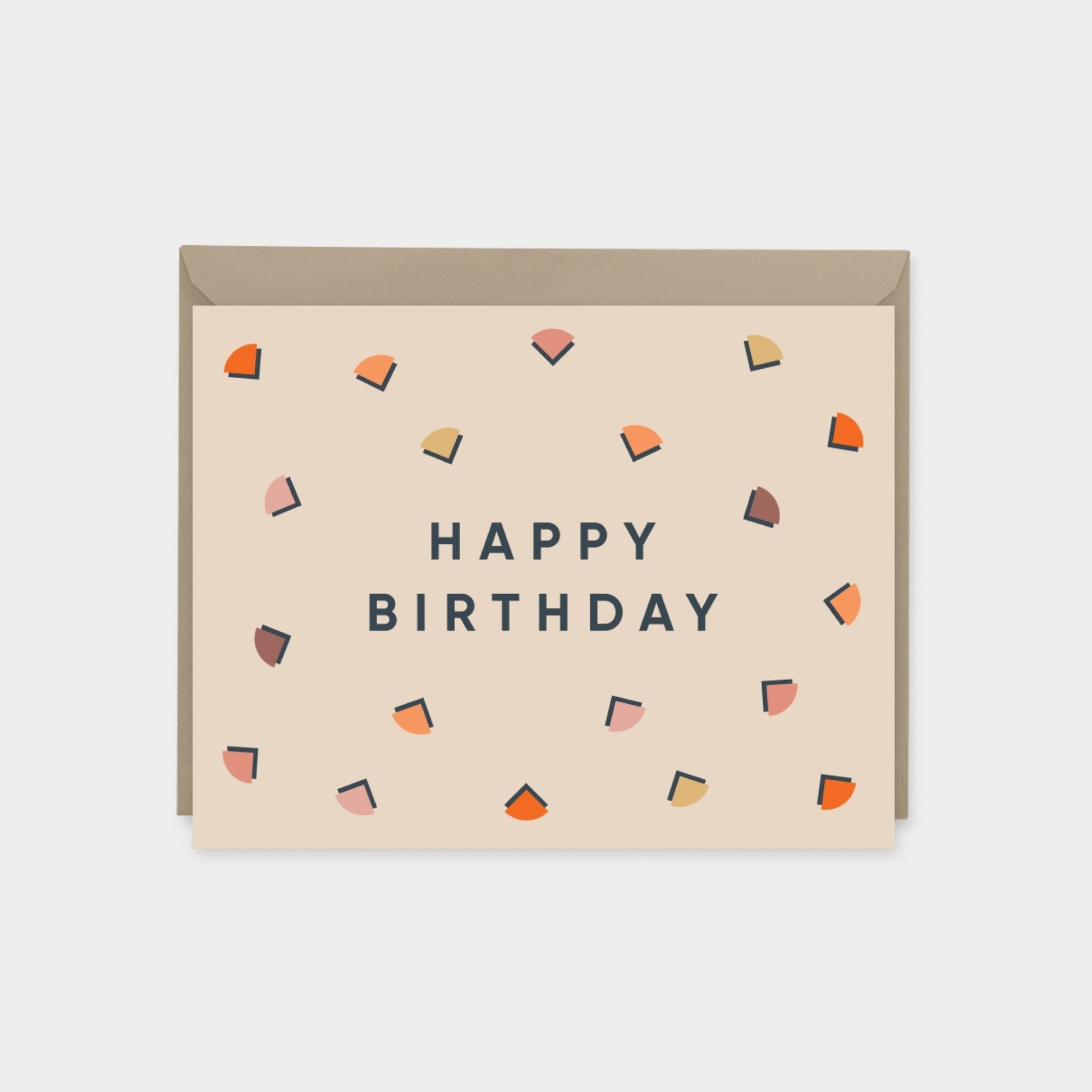 Happy Birthday Card, Terracotta Blush Orange Modern Birthday The Design Craft