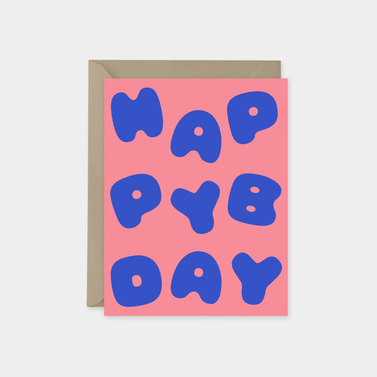 Happy Birthday Puffy Typography Card, Fun Birthday Card, The Design Craft