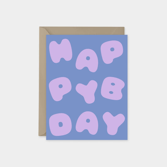 Happy Birthday Puffy Typography Card,