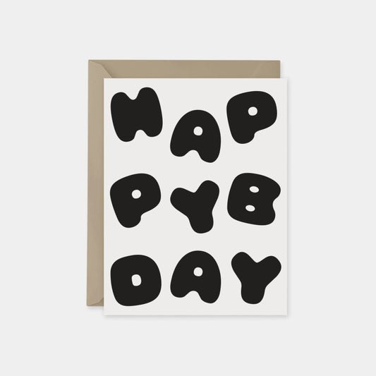 Happy Birthday Puffy Typography Card,