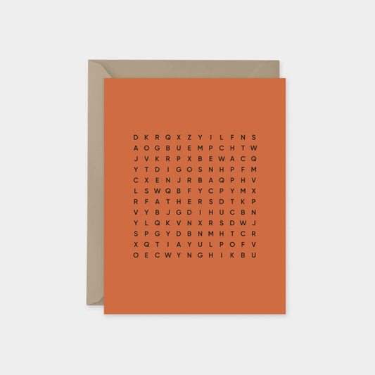 Happy Father's Day Word Search Card, Minimalist Father's Day The Design Craft