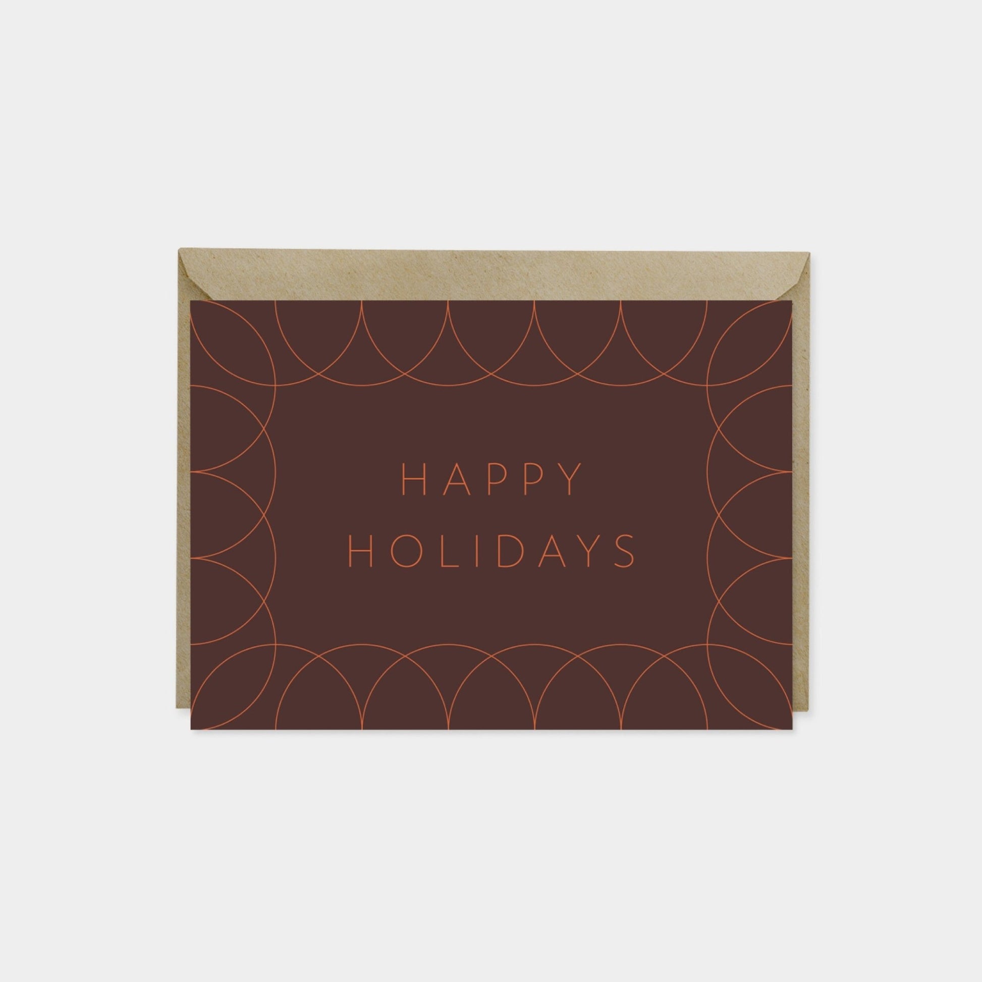 Happy Holidays Card, Burgundy Holiday
