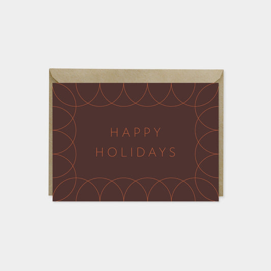 Happy Holidays Card, Burgundy Holiday