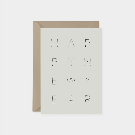Happy New Year Minimal Marquee Dot Typography Card The Design Craft