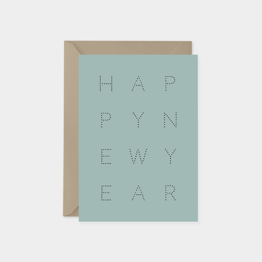 Happy New Year Minimal Marquee Dot Typography Card IV The Design Craft