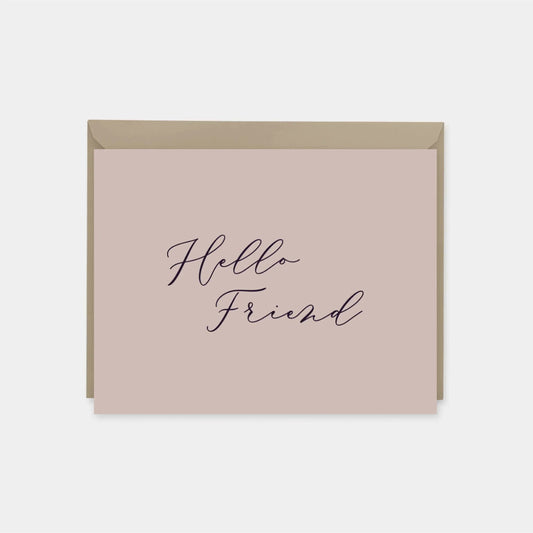 Hello Friend Card, Blush, Colorful Friendship Cards, Elegant The Design Craft