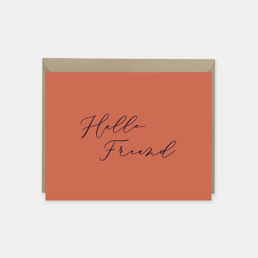 Hello Friend Card, Terracotta, Colorful Friendship Cards, The Design Craft
