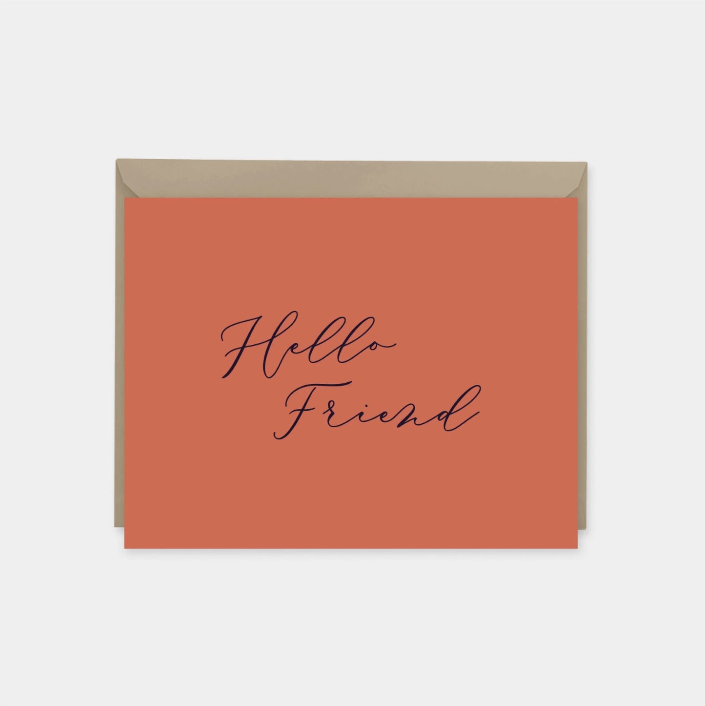 Hello Friend Card, Terracotta, Colorful