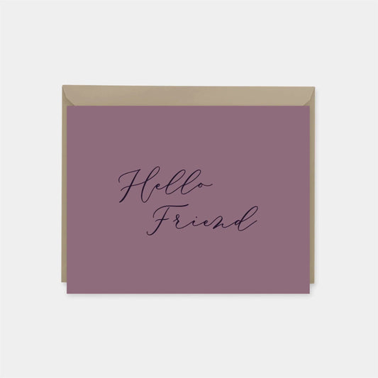 Hello Friend Card, Violet, Colorful