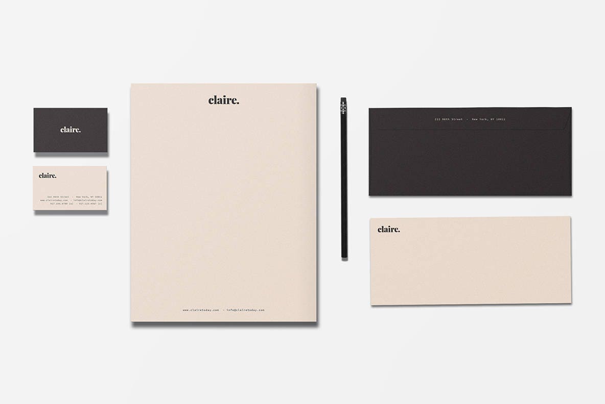 Claire Stationery Kit, Template, Editable, Branding Package, The Design Craft