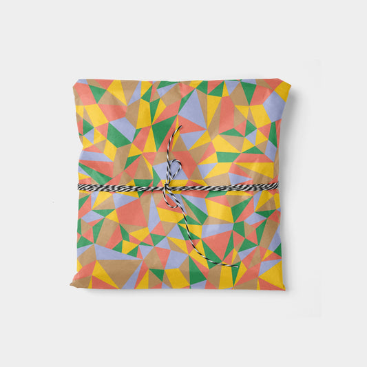 Vibrant Orange and Green Color Shards Gift Wrap The Design Craft