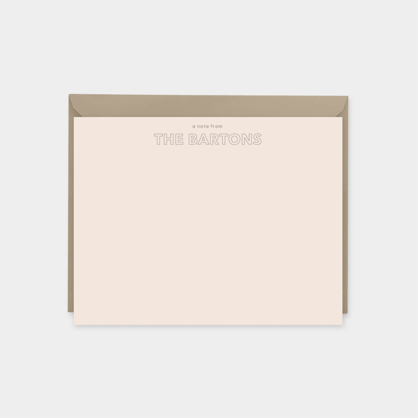 Outline Type Personalized Note Cards,