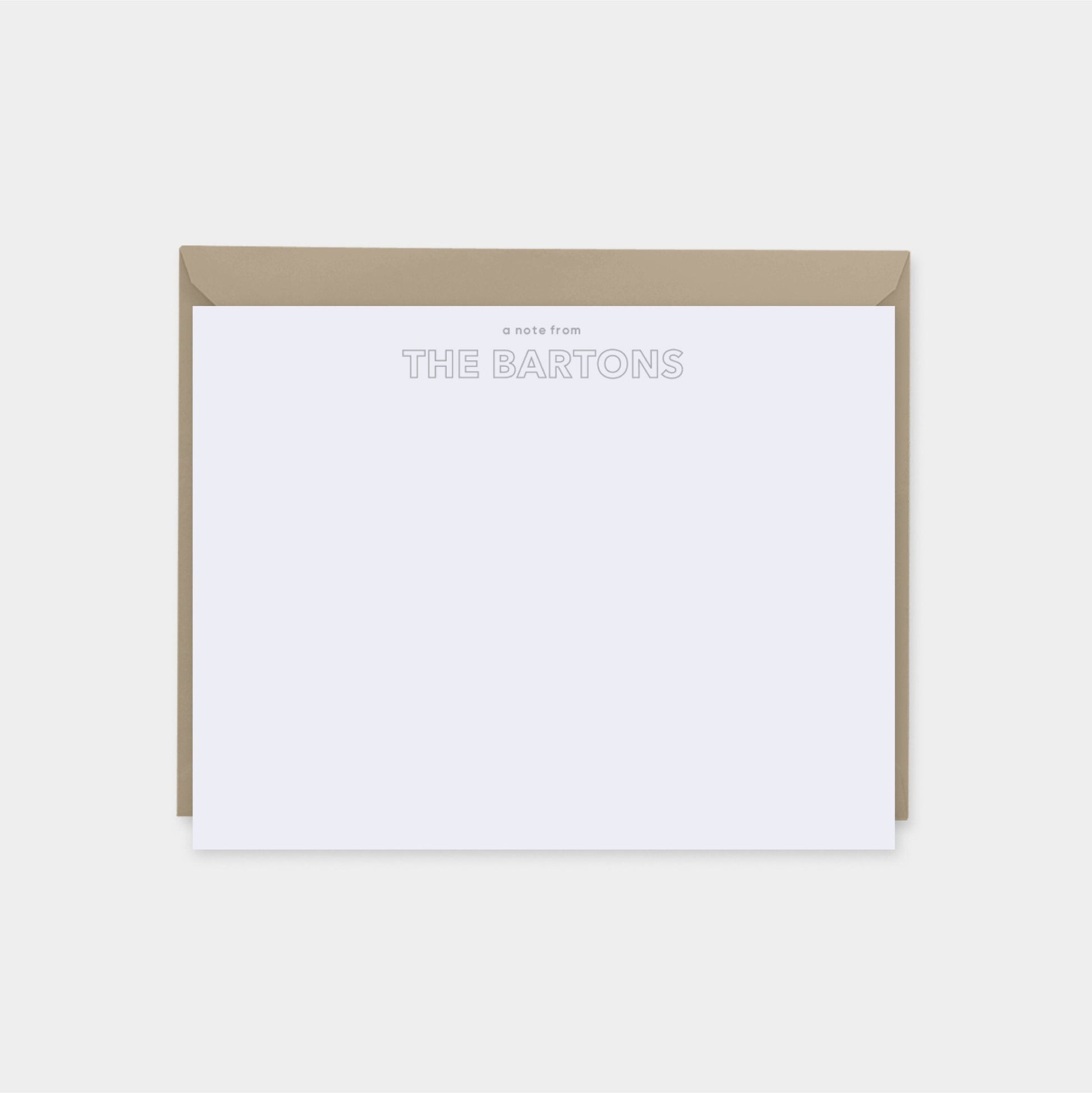 Outline Type Personalized Note Cards,