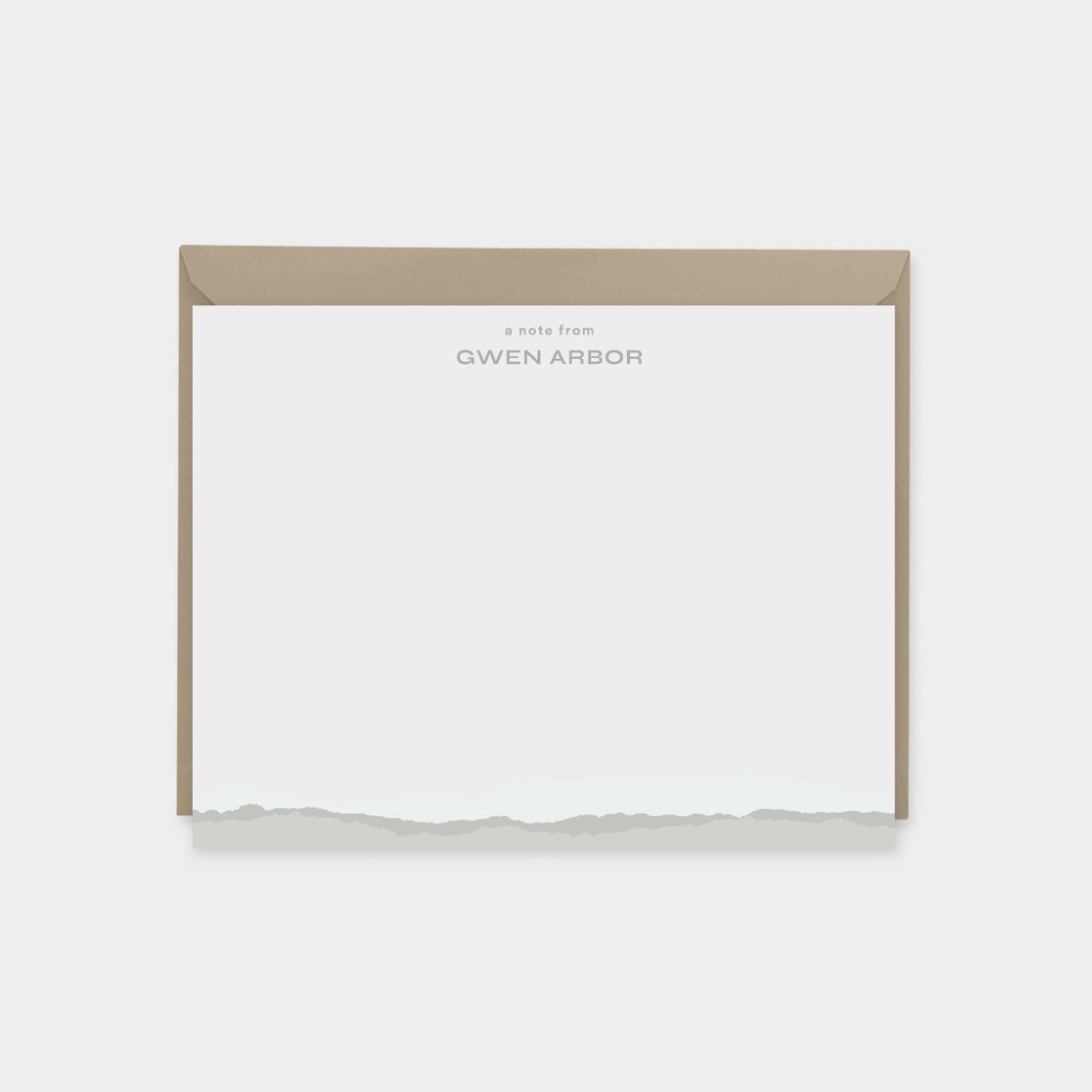 Torn Paper Edge Note Cards with Custom