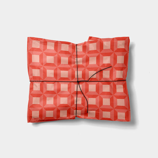 Red 3D Block Gift Wrap The Design Craft