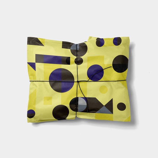 Yellow and Black Geoforms Gift Wrap The Design Craft