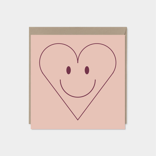 Smiley Heart Valentine's Day Card, Blank