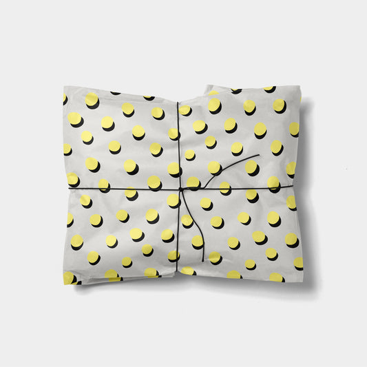 Yellow Hand-drawn Polka Dots Gift Wrap The Design Craft