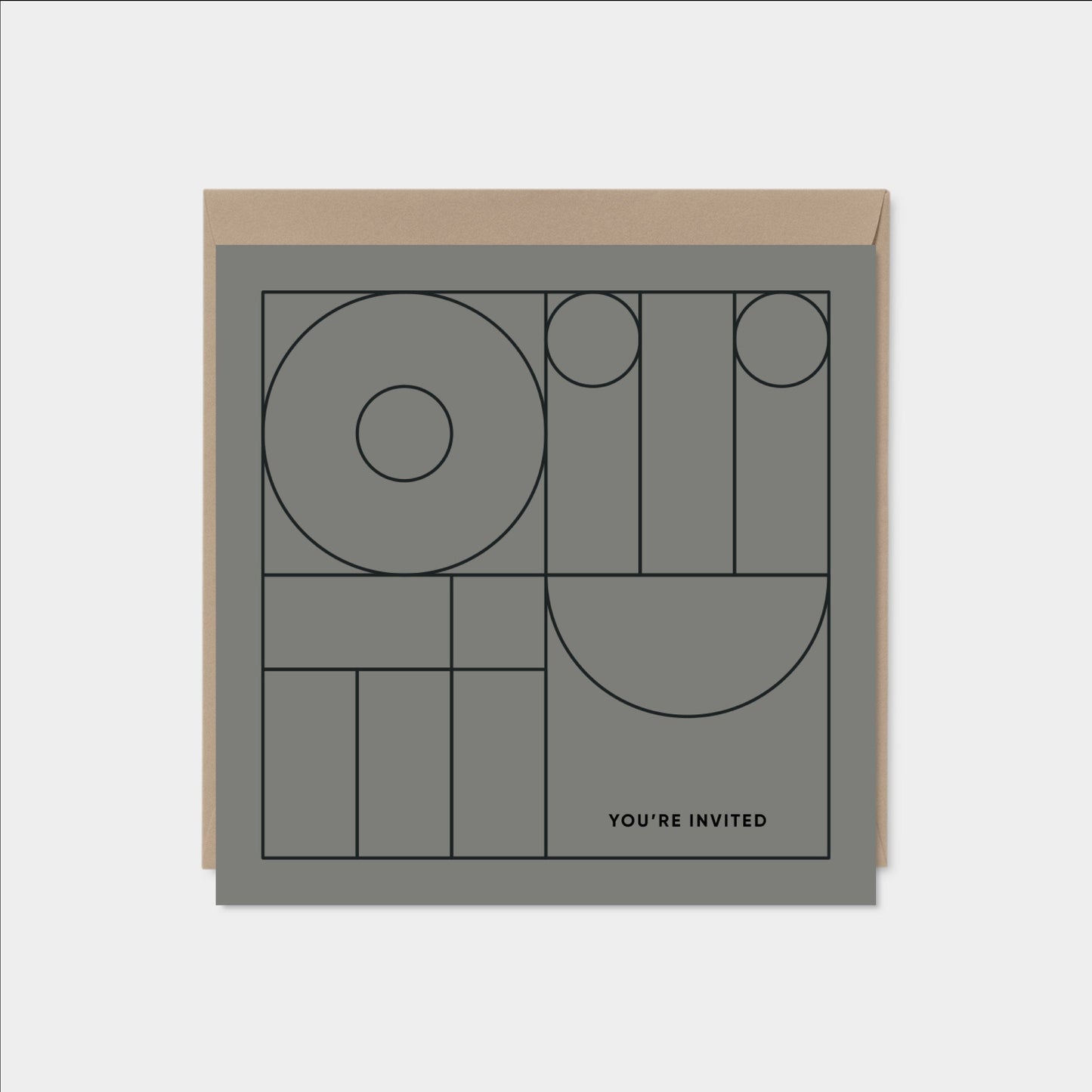 Square Geo Modern Line Art Invitation Card X The Design Craft