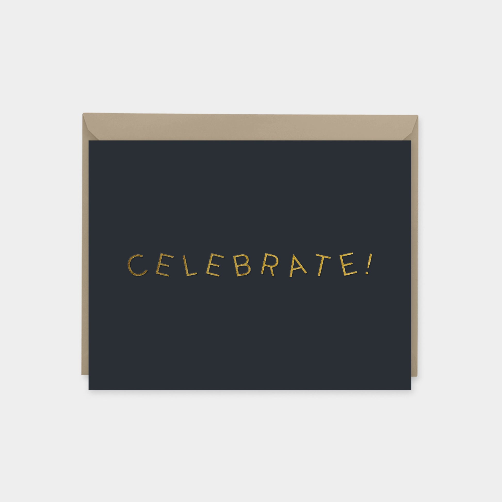 Celebrate Card, Elegant Minimal Gold Foil Celebrate Card, The Design Craft