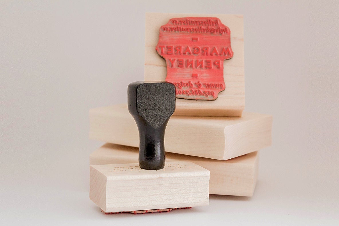 Square Business Card Stamp No. 6, Rubber