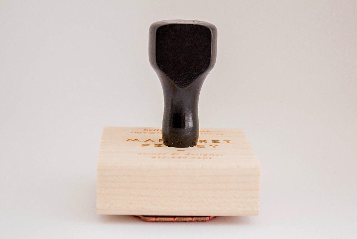 Square Business Card Stamp No. 6, Rubber